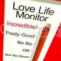 Love Life Meter Incredible Showing Great Relationship