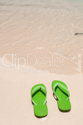 Flip flops on the beach