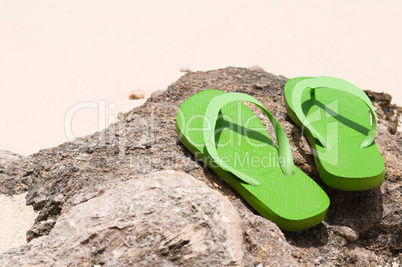 Flip flops on the beach