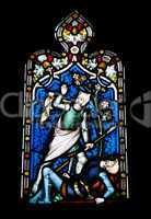 Religious stained glass window