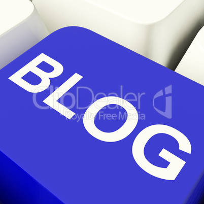 Blog Computer Key In Blue For Blogger Website