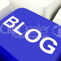 Blog Computer Key In Blue For Blogger Website