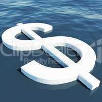 Dollar Floating Showing Money Wealth Or Earnings