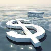Dollar Floating And Euro Going Away Showing Money Exchange Or Fo