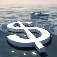 Dollar Floating And Pound Going Away Showing Money Exchange Or F