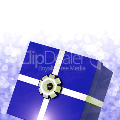 Blue Giftbox With Bokeh Background For Mens Birthday