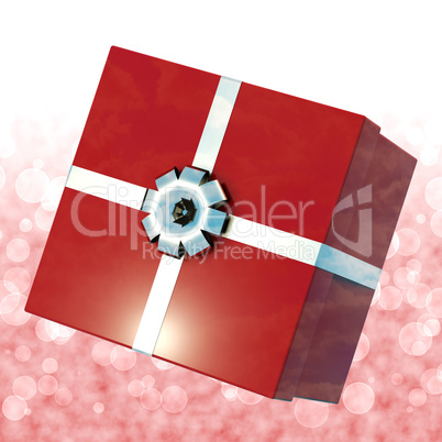 Red Giftbox With Bokeh Background For Girls Birthday