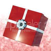 Red Giftbox With Bokeh Background For Girls Birthday