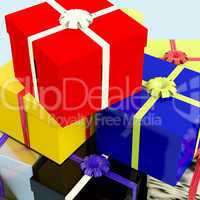 Multicolored Giftboxes   As Presents For The Family Or Friends