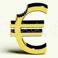 Euro With Bite Showing Devaluation Crisis And Recession