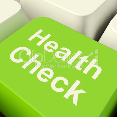 Health Check Computer Key In Green Showing Medical Examination