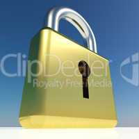 Big Padlock Showing Security Protection And Safety