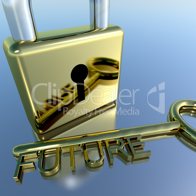 Padlock With Future Key Showing Wishes Hope And Dreams