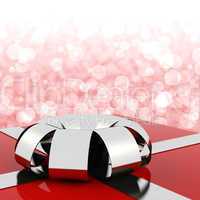 Red Giftbox With Bokeh Background For Womens Birthday