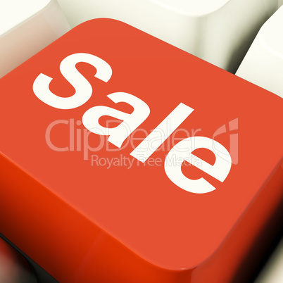 Sale Computer Key Showing Promotion Discount And Reduction