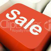 Sale Computer Key Showing Promotion Discount And Reduction