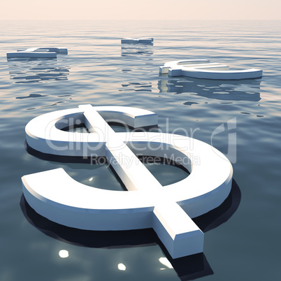 Dollar Floating And Currencies Going Away Showing Money Exchange