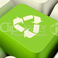 Recycle Computer Key In Green Showing Recycling And Eco Friendly
