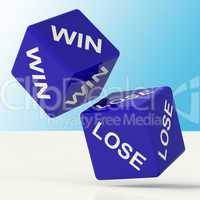 Win Lose Dice Showing The Chances Of Success