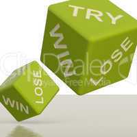 Try Win Lose Dice Showing Gambling And Chance