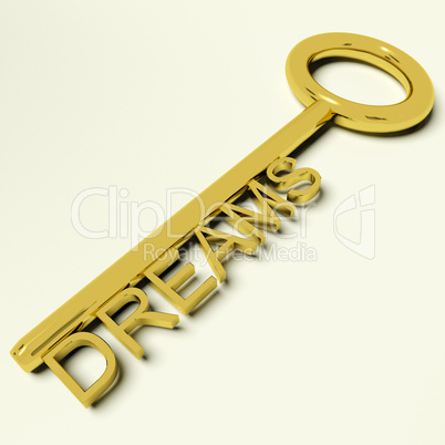 Dreams Key Representing Hopes And Ambition