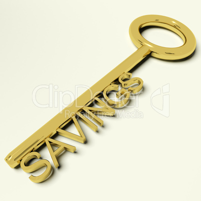 Savings Key Representing Money And Investment