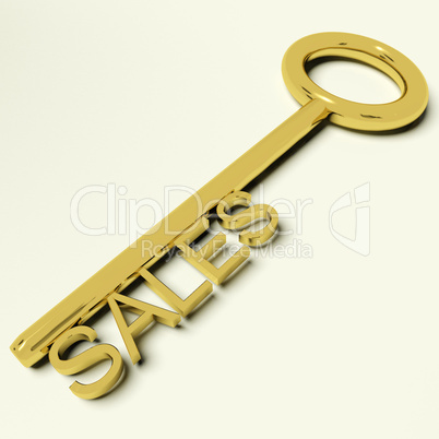 Sales Key Representing Business And Commerce
