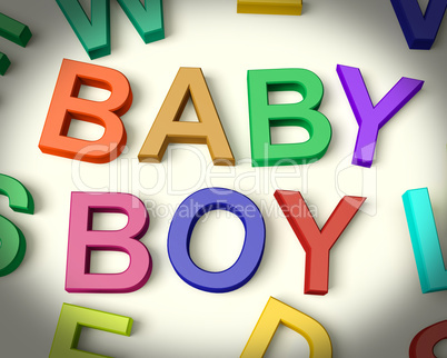 Baby Boy Written In Kids Letters