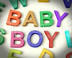 Baby Boy Written In Kids Letters