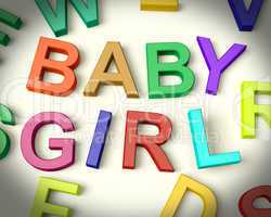 Baby Girl Written In Kids Letters