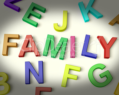 Family Written In Plastic Kids Letters