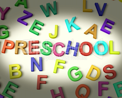 Preschool Written In Plastic Kids Letters