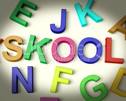 Skool Written In Plastic Kids Letters