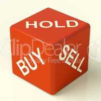 Buy Hold And Sell Dice Representing Stocks Strategy