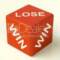 Lose Red Dice Represent Gambling And Losing