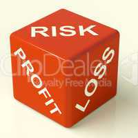 Profit Loss And Risks Dice Showing Market Uncertainty