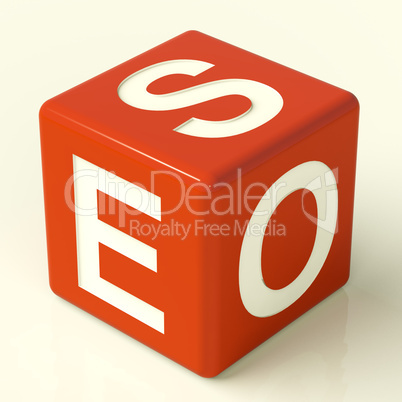 Seo Dice Representing Internet Optimization And Promotion