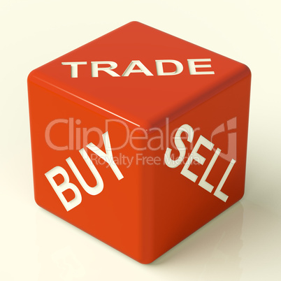 Buy Trade And Sell Dice Representing Business And Organization