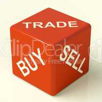 Buy Trade And Sell Dice Representing Business And Organization