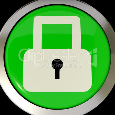 Icon Or Button Showing Padlock For Security Or Locked