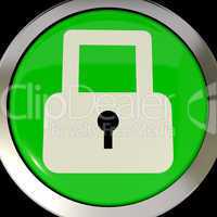 Icon Or Button Showing Padlock For Security Or Locked