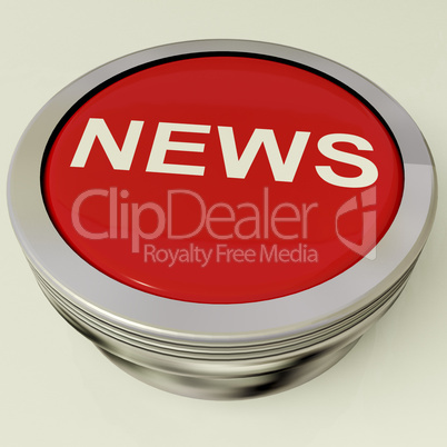 Icon Or Metallic Button Showing The Text News For Information Or