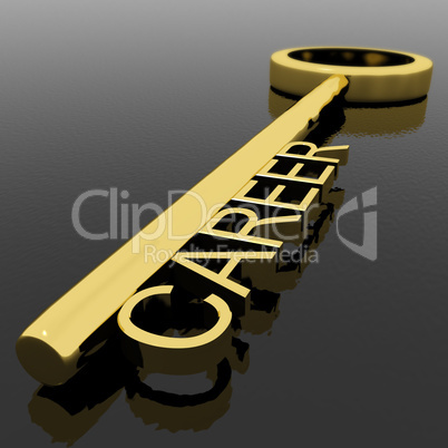 Career Text On A Gold Key With Black Background As Symbol Of New