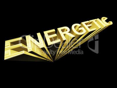 Energetic Text In Gold And 3d As Symbol For Fitness And Activity