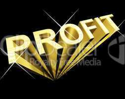 Profit Text In Gold And 3d As Symbol For Investment And Earnings