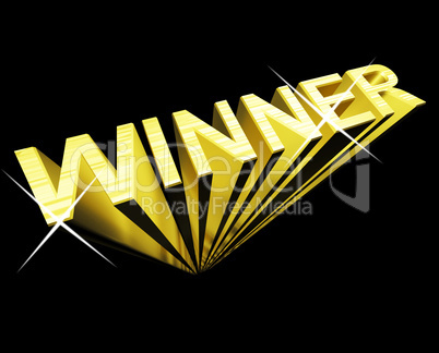 Winner Text In Gold And 3d As Symbol For Success And Victory