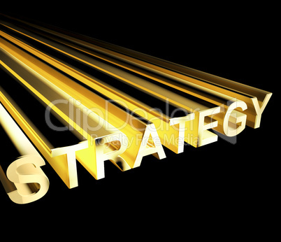 Strategy Text In Yellow And 3d As Symbol For Planning And Improv