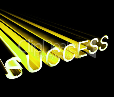 Success Text In Yellow And 3d As Symbol For Goals And Winning