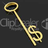 Key With Dollar Sign As Symbol For Money Or Investment