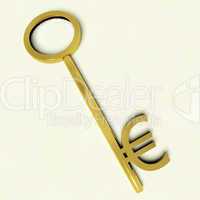 Key With Euro Sign As Symbol For Money Or Investment